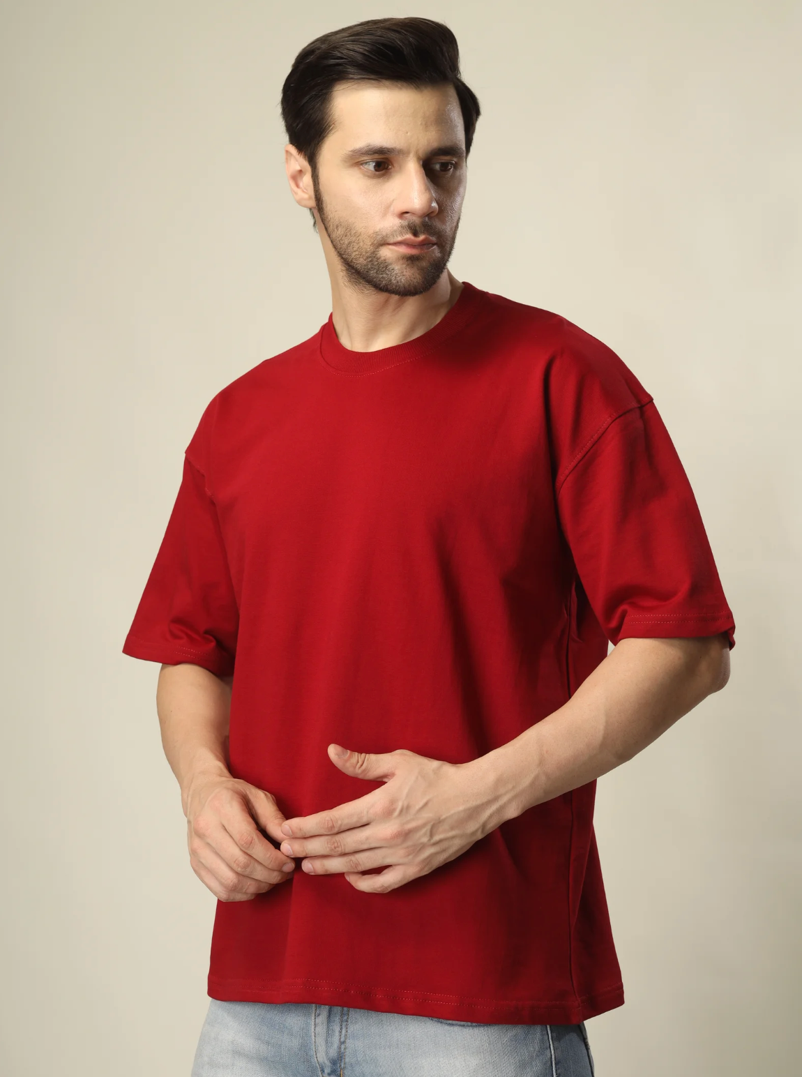 RED OVERSIZED T-SHIRT – FRENCH TERRY 240 GSM