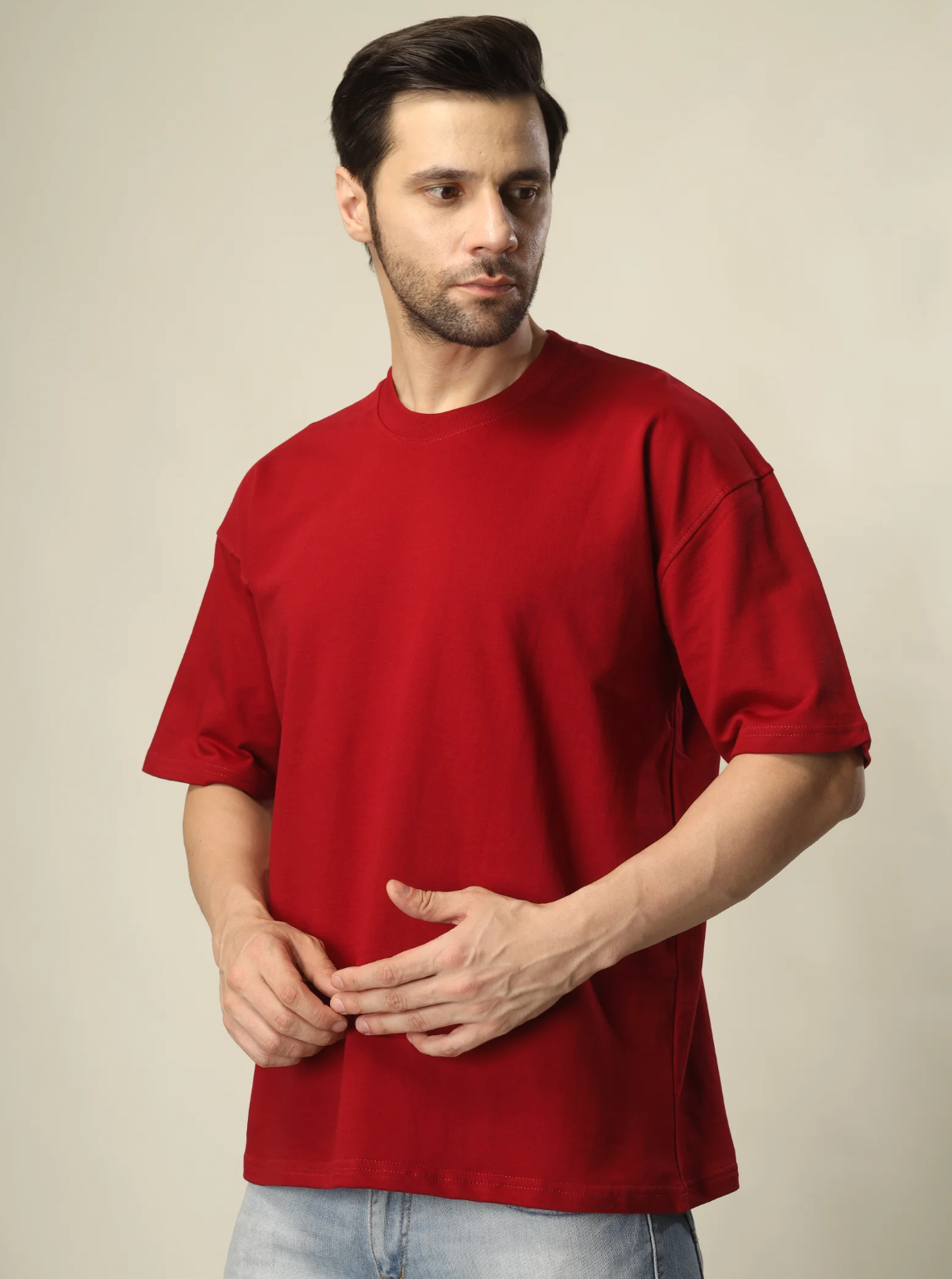 RED OVERSIZED T-SHIRT – FRENCH TERRY 240 GSM