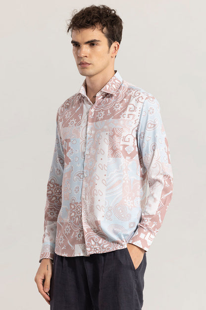 PAISLEY PATCH PEACH SHIRT