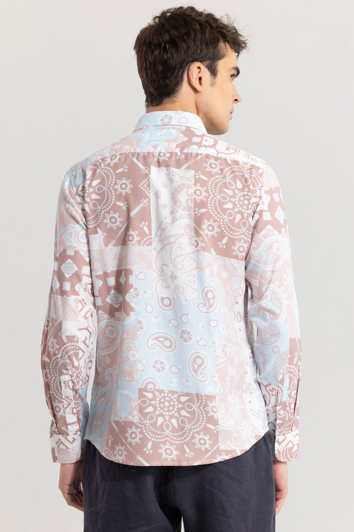 PAISLEY PATCH PEACH SHIRT