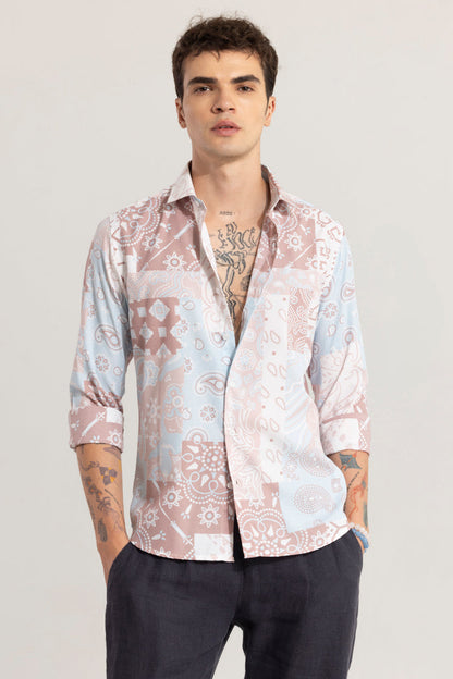 PAISLEY PATCH PEACH SHIRT