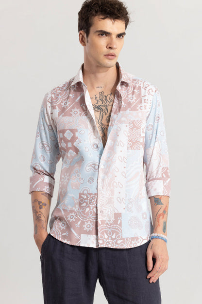 PAISLEY PATCH PEACH SHIRT