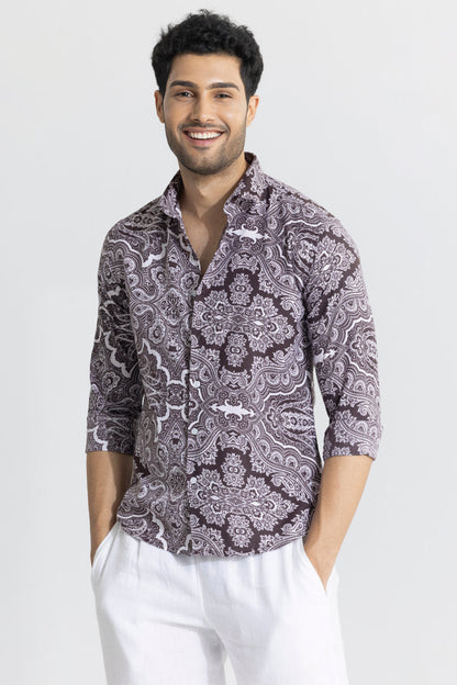 ARTISTIC DAZZLE MAROON SHIRT