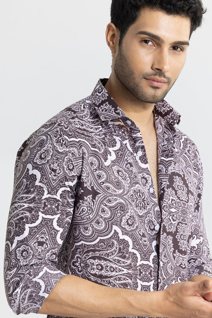 ARTISTIC DAZZLE MAROON SHIRT