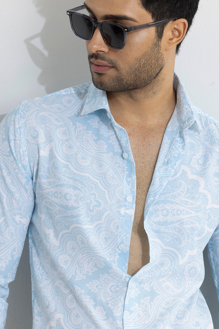 ARTISTIC DAZZLE LIGHT BLUE SHIRT