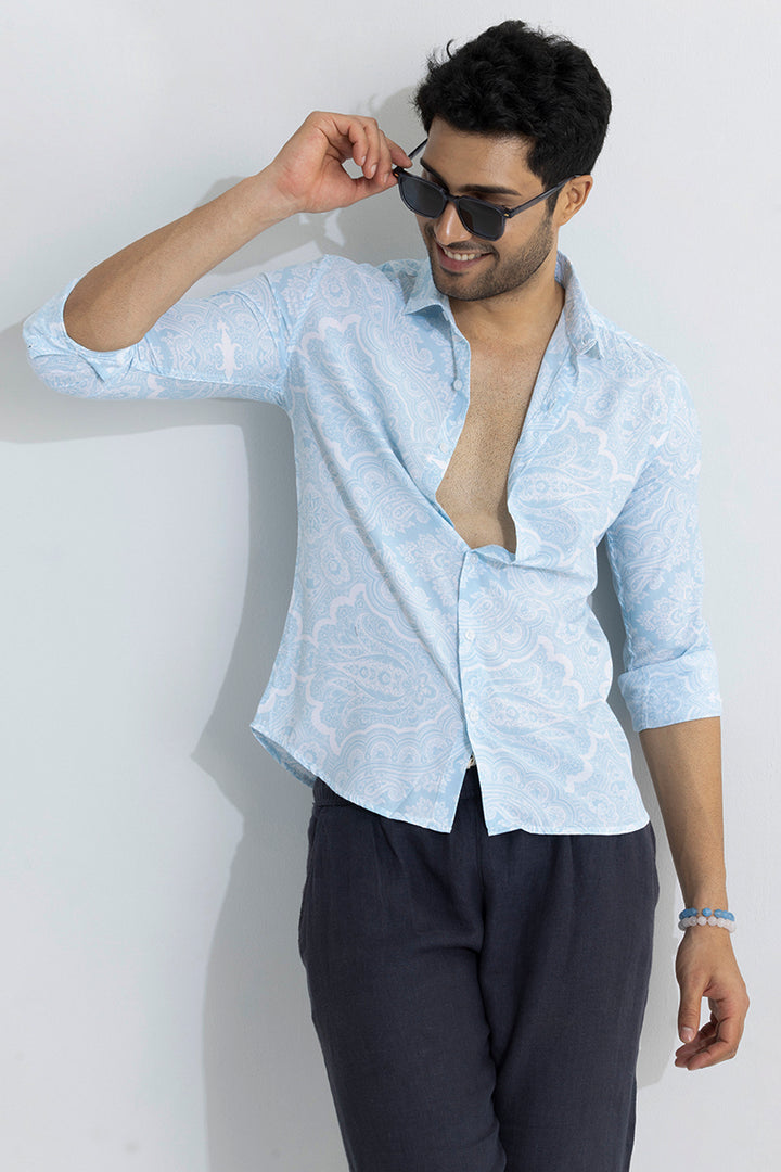 ARTISTIC DAZZLE LIGHT BLUE SHIRT