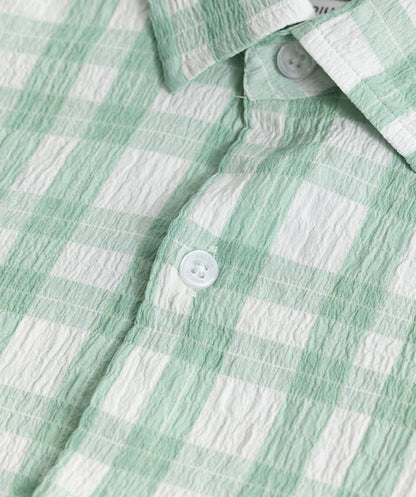 RUFFLE RUSH GREEN CHECK SHIRT