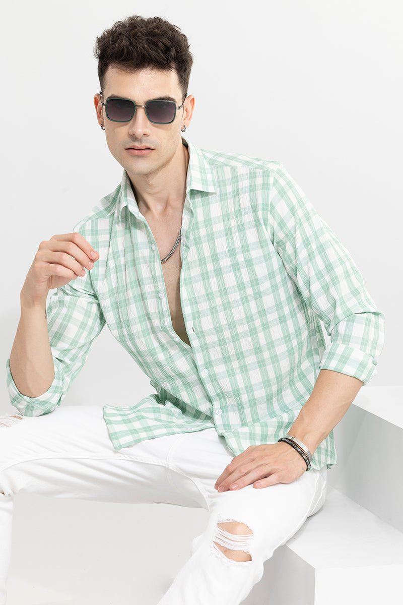 RUFFLE RUSH GREEN CHECK SHIRT