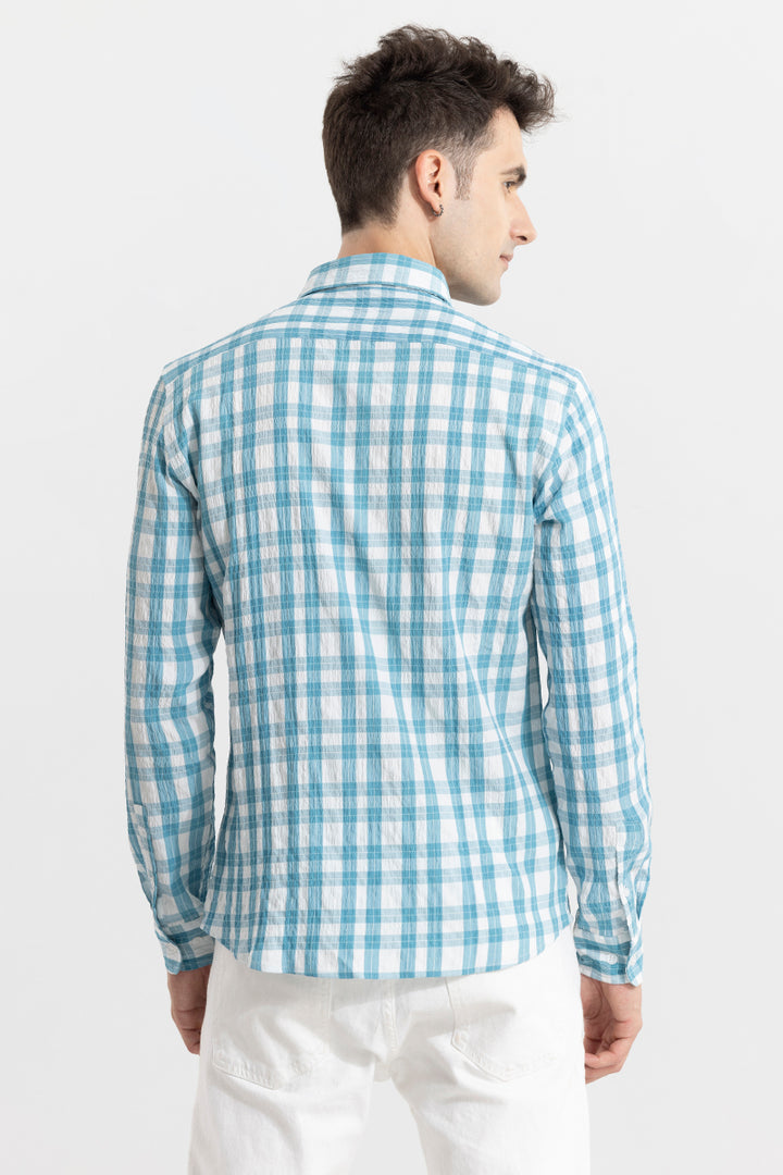 RUFFLE RUSH BLUE CHECK SHIRT