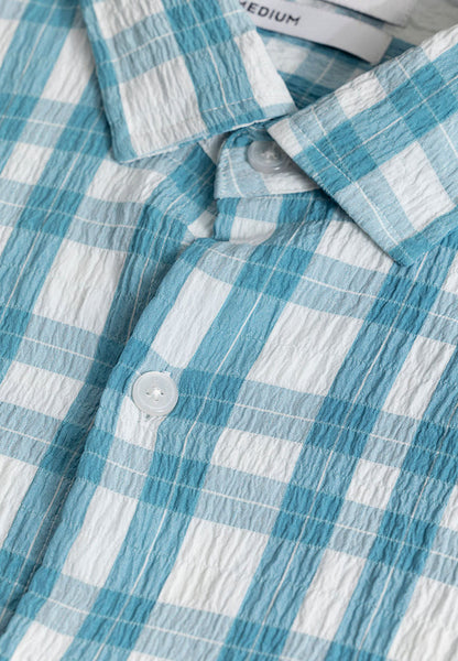 RUFFLE RUSH BLUE CHECK SHIRT