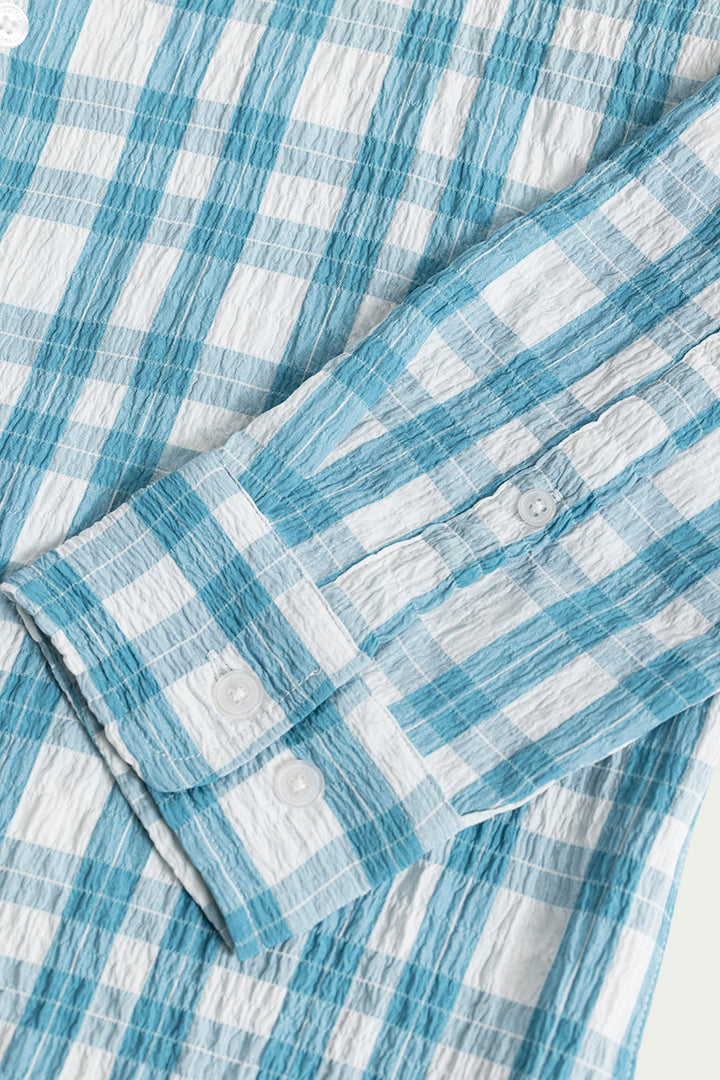 RUFFLE RUSH BLUE CHECK SHIRT