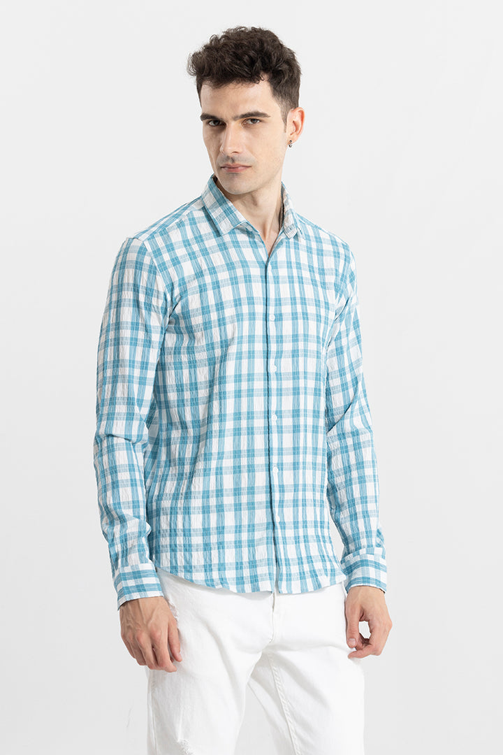 RUFFLE RUSH BLUE CHECK SHIRT