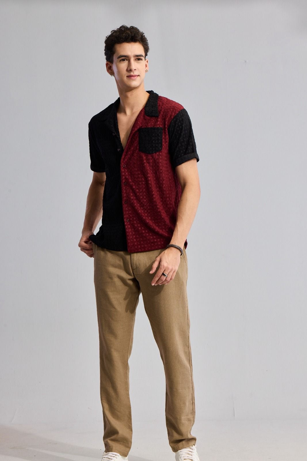 WAFFLE BLOCK RED CUT & SEW SHIRT