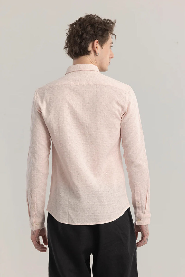 QUILTREND PINK SELF DESIGN SHIRT