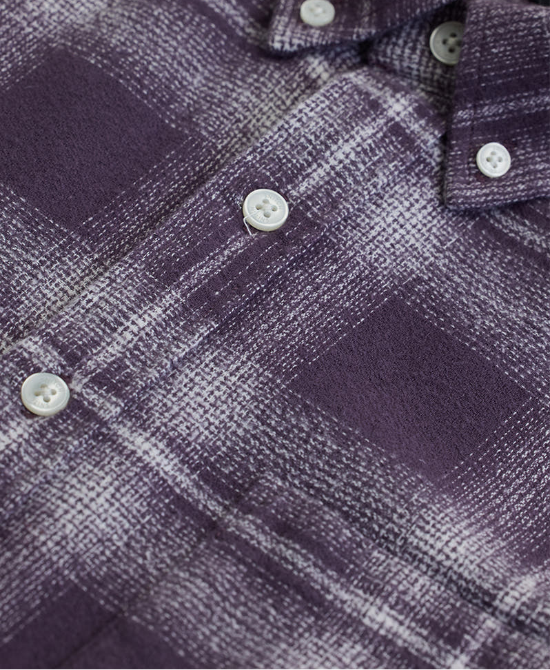 PURPLE BUTTON DOWN CHECKS SHIRT