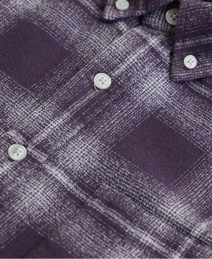PURPLE BUTTON DOWN CHECKS SHIRT