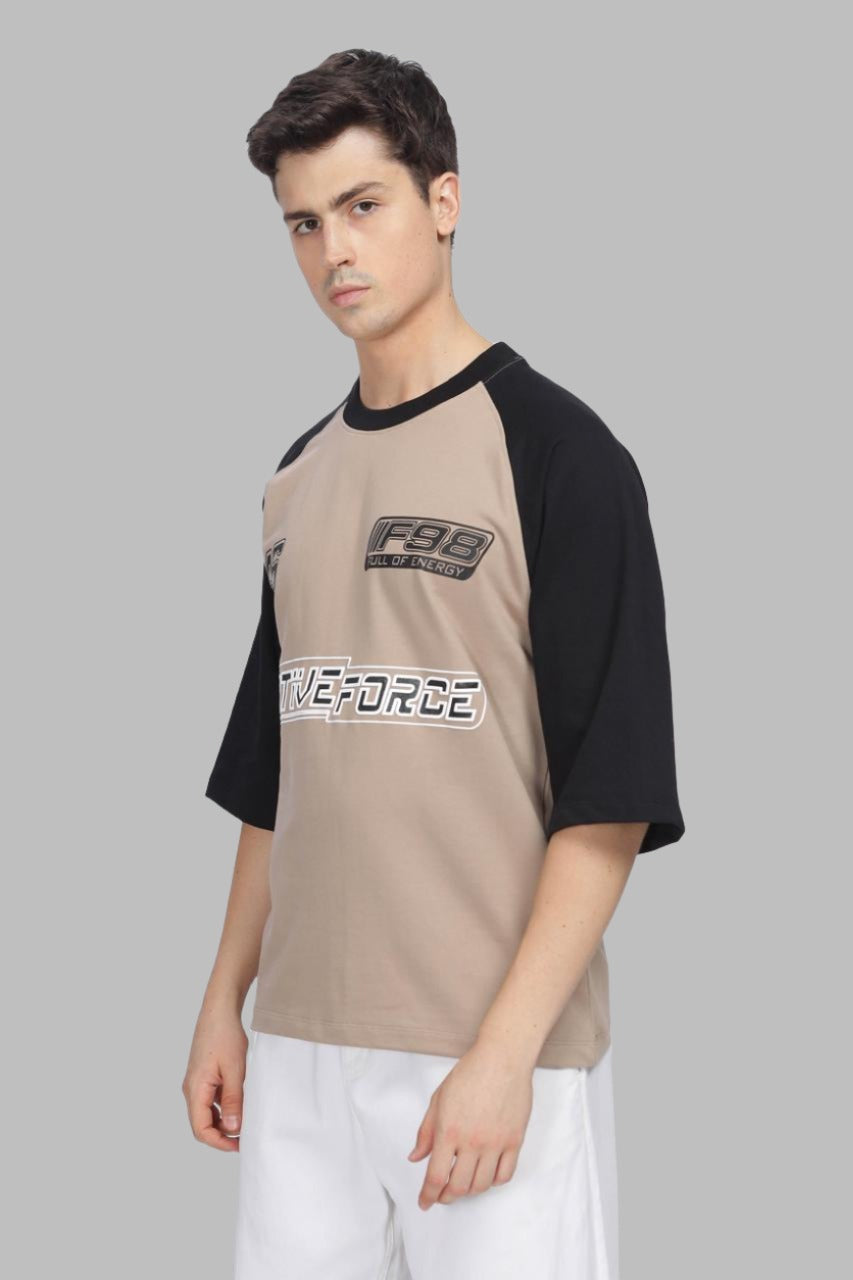 BROWN-BLACK OVERSIZED T-SHIRT